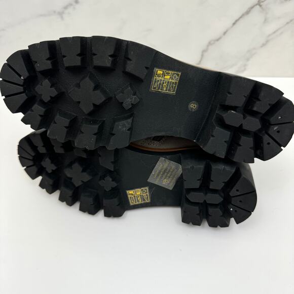 Jeffrey Campbell Womens Stanley Boot Size 8 Suede Leather Chunky Lug Faux Fur - Picture 8 of 11